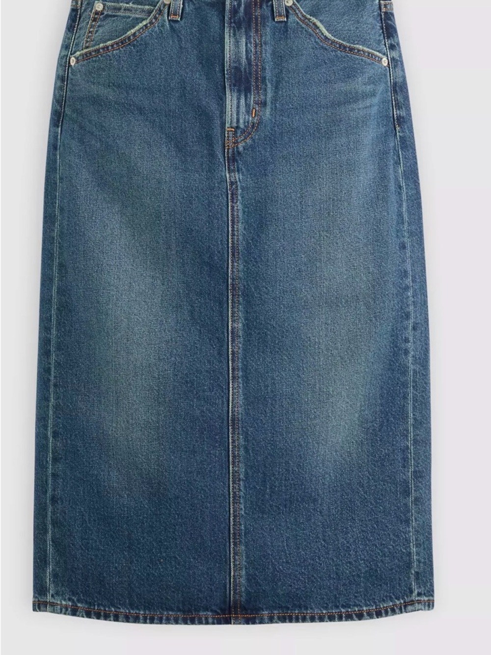 Levi's Blue Denim Midi Skirt